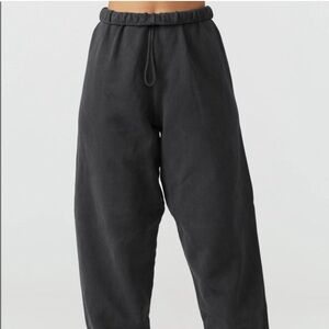 JOAH BROWN EMPIRE FRENCH TERRY OVERSZIED JOGGER XS/S IN WASHED BLACK